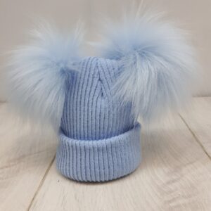 Knitted Double Fur Pom Pom Hat 1st size