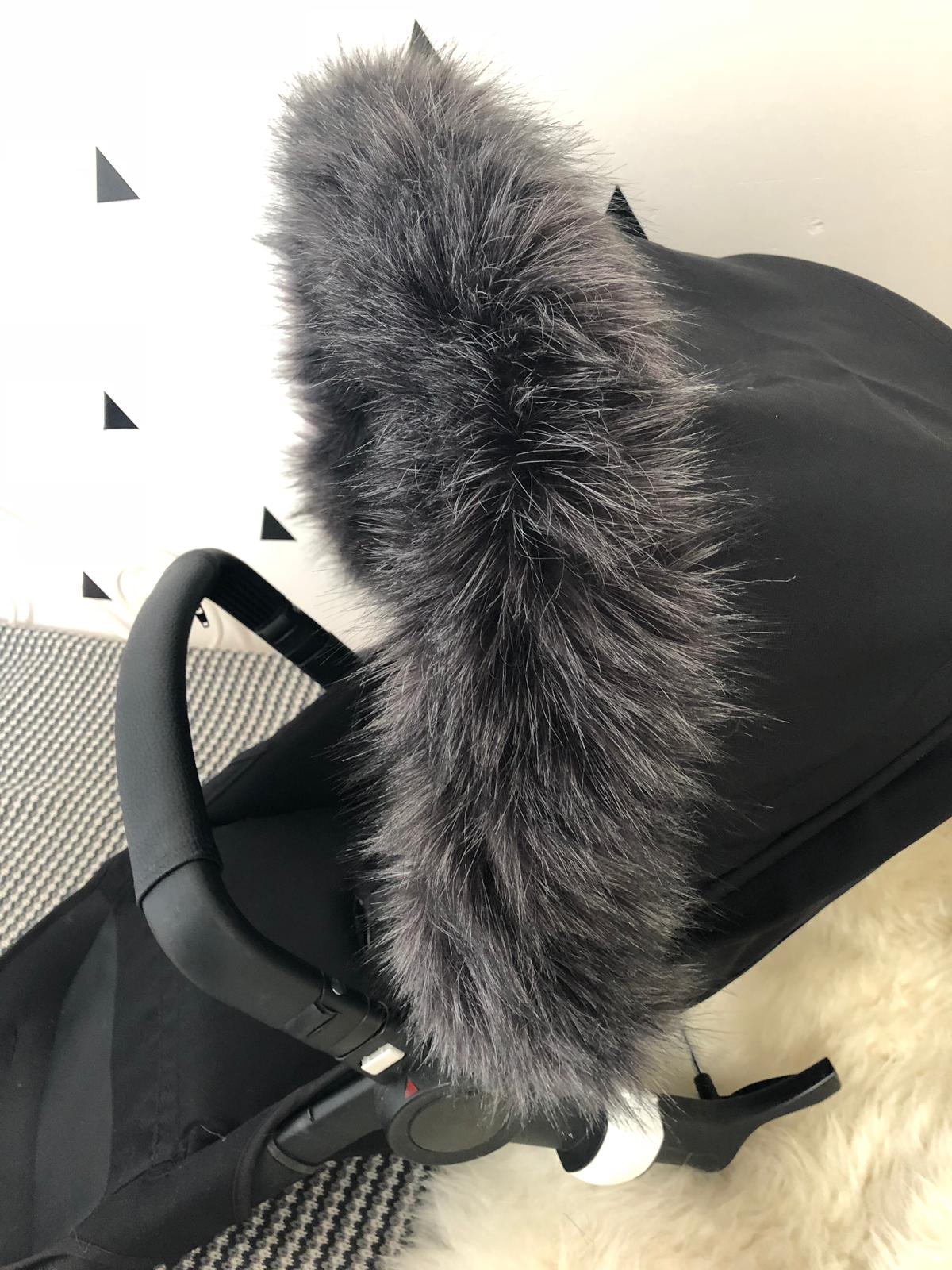 Extra fluffy Pewter Fur Hood Trim - Image 3