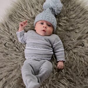 Knitted Two Piece Set Grey Newborn