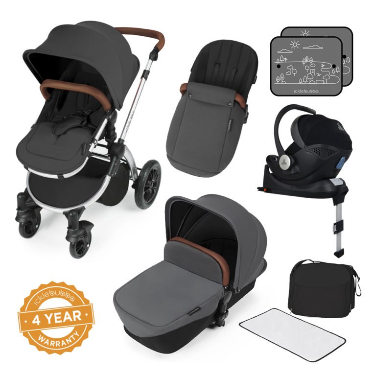 grey and tan pram