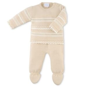 Newborn knitted 2 piece legging set Taupe