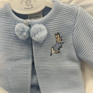 Newborn Kniited pom suit rabbit Blue