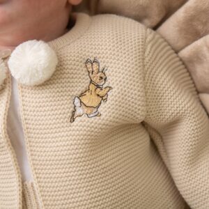 Newborn  Knited pom 2 peice rabbit Taupe