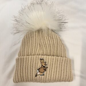 Newborn pom rabbit hat Taupe