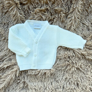 White ‘Hello World’ Knitted Cardigan newborn